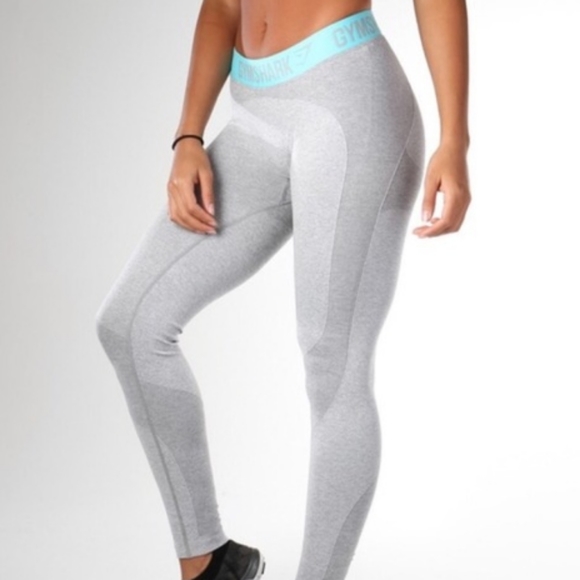 Gymshark Gray/Teal Flex Leggings, HEAD Top and Bra